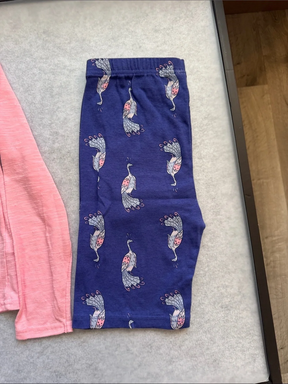 Carter’s Girls' Pink 'DREAM' Long-Sleeve Pajama Top with Blue Printed shorts 12